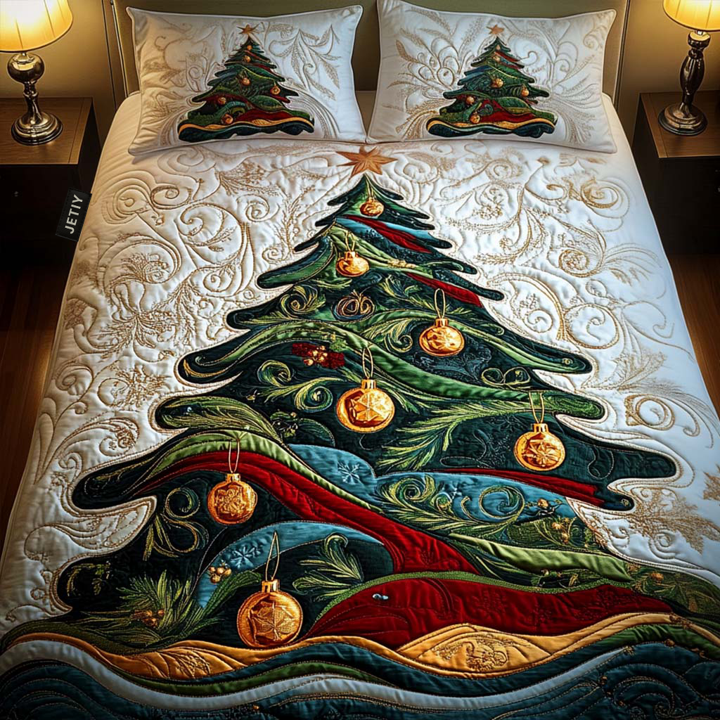 Chrismas 3-Piece Quilted Bedding Set NCU0VT61