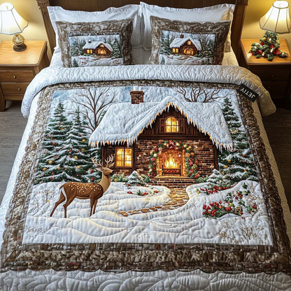 Cozy Cabin 3-Piece Quilted Bedding Set NCU0NT1844