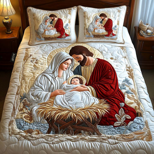 Radiant Blessing 3-Piece Quilted Bedding Set NCU0NT1563