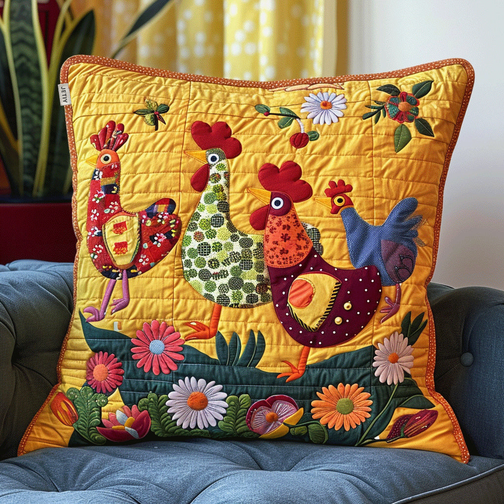 Adorable Chickens Quilted Pillow Case NCU0TL509