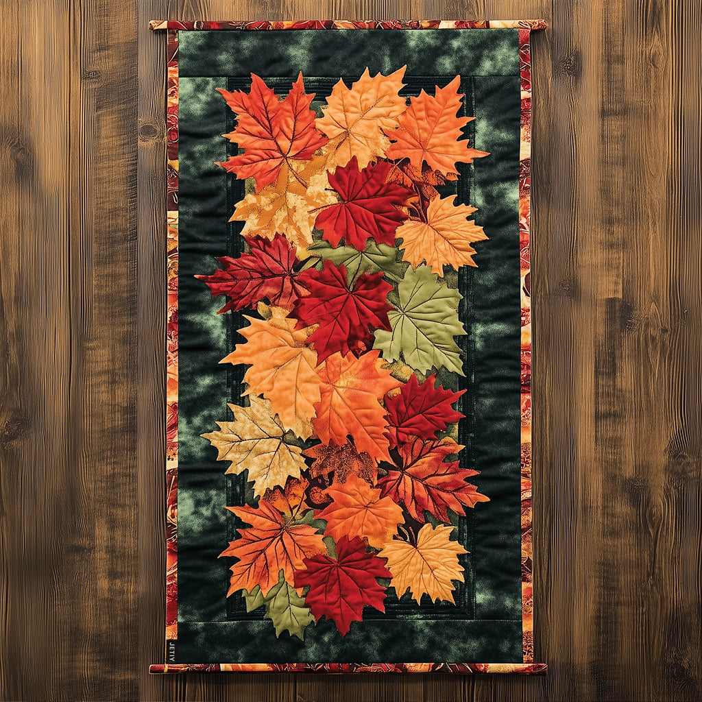 Autumn Leaves Whisper Quilted Table Runner NCU0TL1329