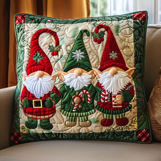 Christmas Gnomes Quilted Pillow Case NCU0NT086