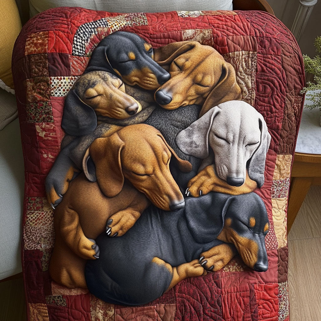 Dachshund Delight Quilted Blanket NCU0PT2041