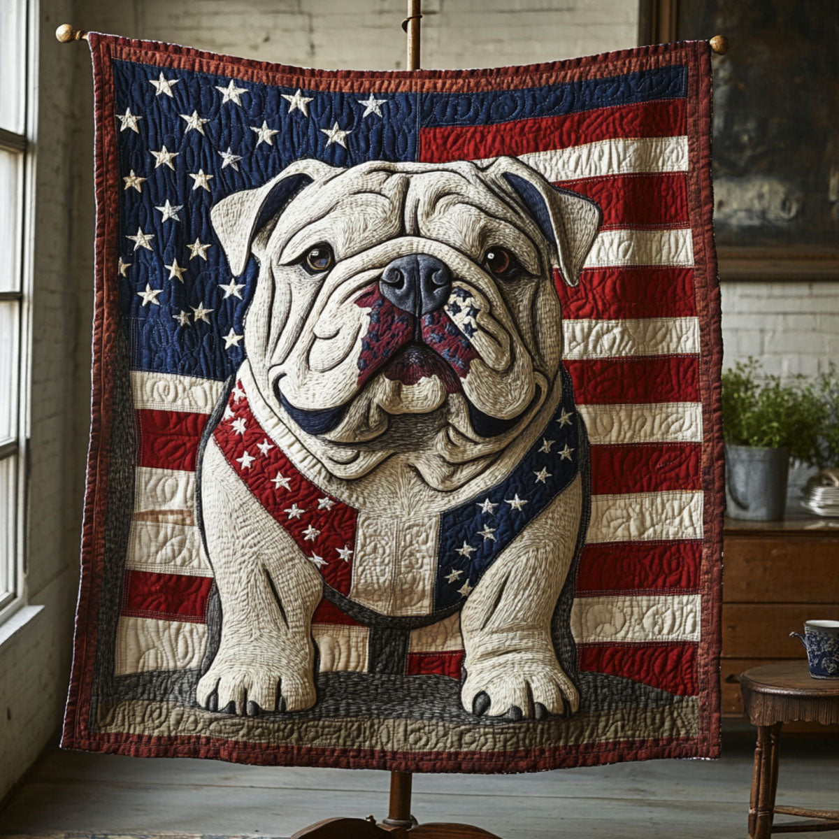 Loyal Bulldog Quilted Blanket