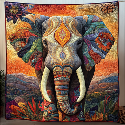 Moonlit Elephant Quilted Blanket NCU0DK660