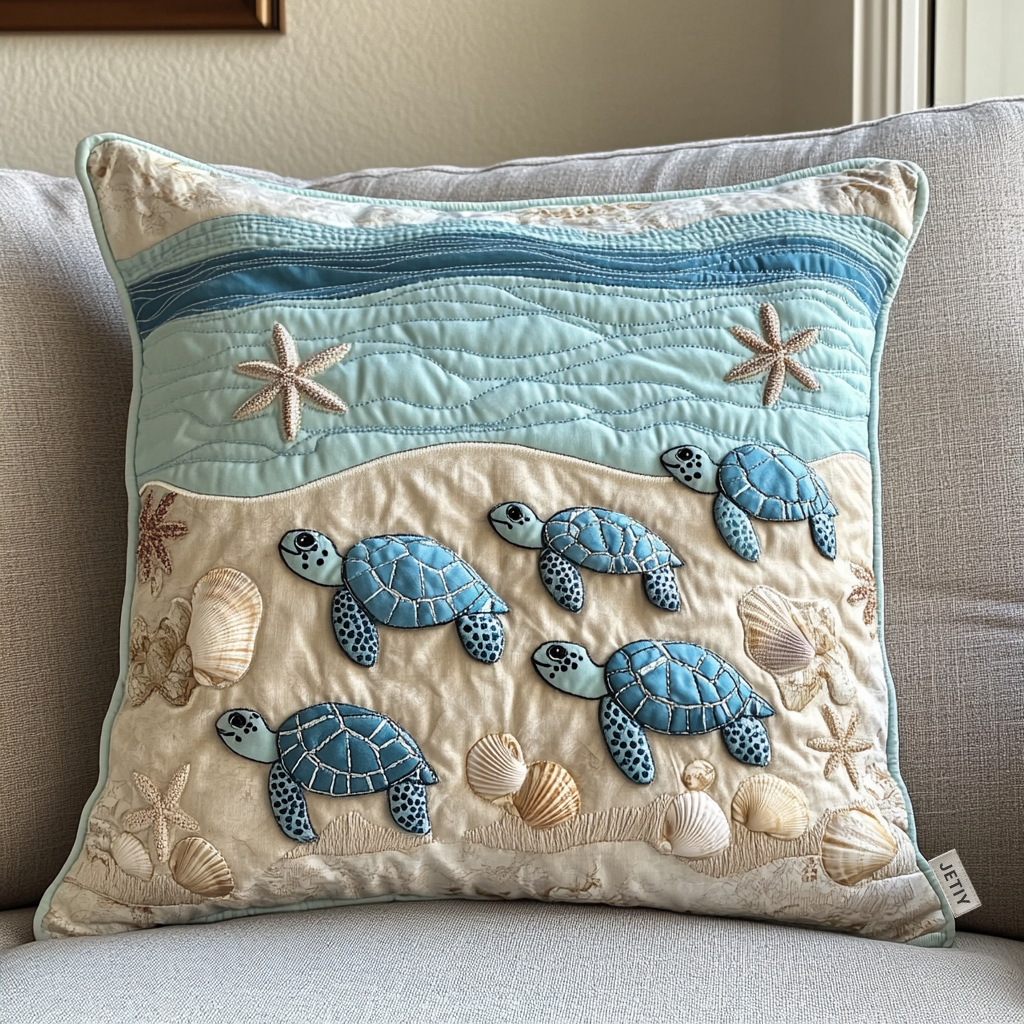 Ocean Waves Quilted Pillow Case NCU0NT2208