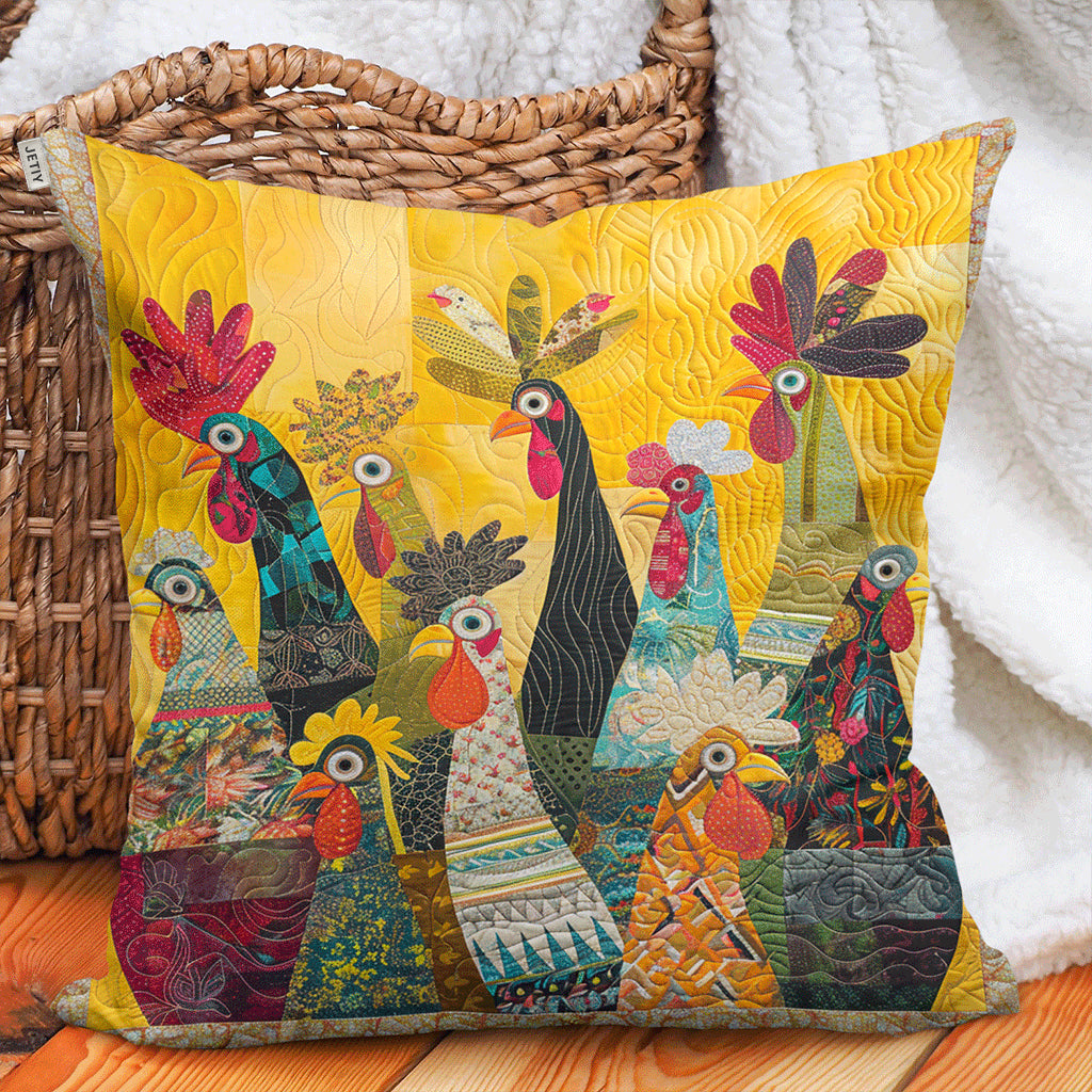 Sunrise Roosters Quilted Pillow Case NCU0TH1195